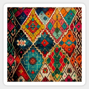 Colorful moroccan rug patterns Sticker